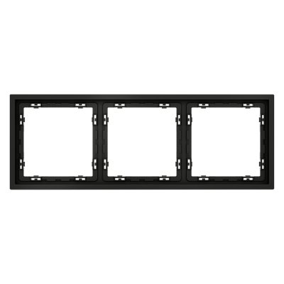 Рамка пластиковая VOLTUM S70 на 3 поста, (черный матовый) (VLS100308)