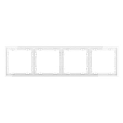Рамка пластиковая VOLTUM S70 на 4 поста, (белый глянцевый) (VLS100401)