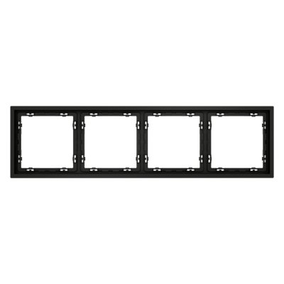 Рамка пластиковая VOLTUM S70 на 4 поста, (черный матовый) (VLS100408)