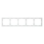 Рамка пластиковая VOLTUM S70 на 5 постов, (белый матовый) (VLS100502)
