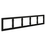 Рамка пластиковая VOLTUM S70 на 5 постов, (черный матовый) (VLS100508)