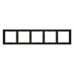 Рамка пластиковая VOLTUM S70 на 5 постов, (черный матовый) (VLS100508)