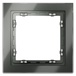 Рамка стеклянная VOLTUM S70 на 1 пост, (титан, стекло) (VLS110106)