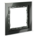 Рамка стеклянная VOLTUM S70 на 1 пост, (титан, стекло) (VLS110106)