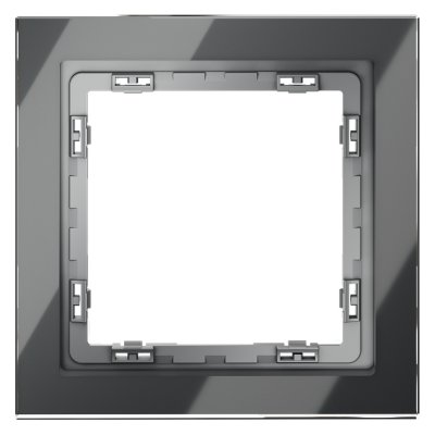 Рамка стеклянная VOLTUM S70 на 1 пост, (графит, стекло) (VLS110107)