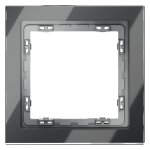 Рамка стеклянная VOLTUM S70 на 1 пост, (графит, стекло) (VLS110107)