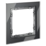 Рамка стеклянная VOLTUM S70 на 1 пост, (графит, стекло) (VLS110107)