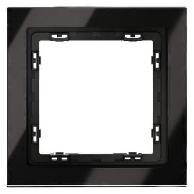Рамка стеклянная VOLTUM S70 на 1 пост, (черный,стекло) (VLS110108)