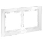 Рамка стеклянная VOLTUM S70 на 2 поста, (белый, стекло) (VLS110201)