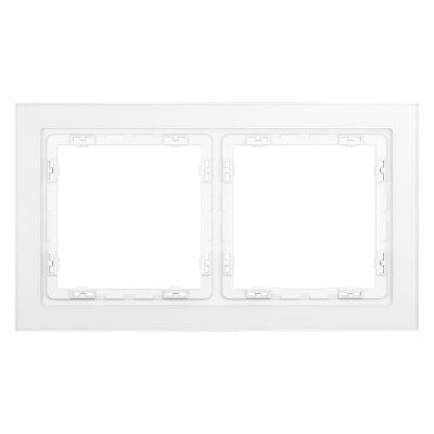 Рамка стеклянная VOLTUM S70 на 2 поста, (белый,матовый,стекло) (VLS110202)