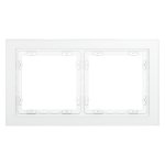 Рамка стеклянная VOLTUM S70 на 2 поста, (белый,матовый,стекло) (VLS110202)