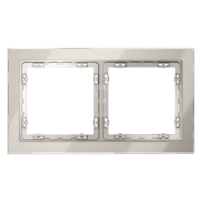 Рамка стеклянная VOLTUM S70 на 2 поста, (кашемир, стекло) (VLS110203)