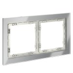 Рамка стеклянная VOLTUM S70 на 2 поста, (сталь, стекло) (VLS110205)