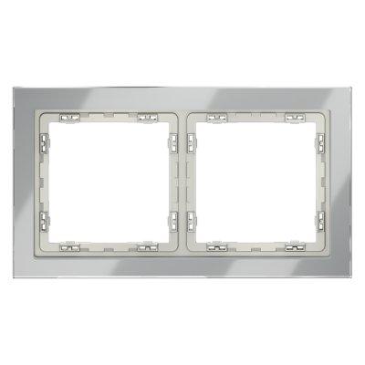 Рамка стеклянная VOLTUM S70 на 2 поста, (сталь, стекло) (VLS110205)