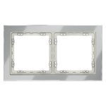 Рамка стеклянная VOLTUM S70 на 2 поста, (сталь, стекло) (VLS110205)