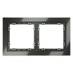 Рамка стеклянная VOLTUM S70 на 2 поста, (титан, стекло) (VLS110206)