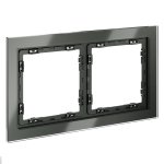 Рамка стеклянная VOLTUM S70 на 2 поста, (титан, стекло) (VLS110206)