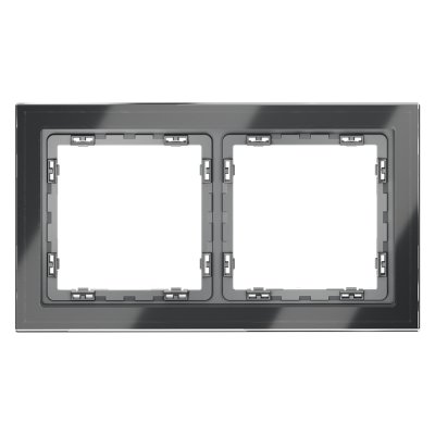 Рамка стеклянная VOLTUM S70 на 2 поста, (графит, стекло) (VLS110207)