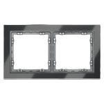 Рамка стеклянная VOLTUM S70 на 2 поста, (графит, стекло) (VLS110207)