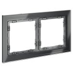 Рамка стеклянная VOLTUM S70 на 2 поста, (графит, стекло) (VLS110207)