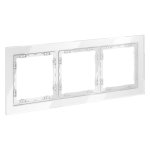 Рамка стеклянная VOLTUM S70 на 3 поста, (белый, стекло) (VLS110301)