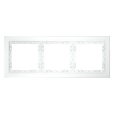 Рамка стеклянная VOLTUM S70 на 3 поста, (белый,матовый,стекло) (VLS110302)