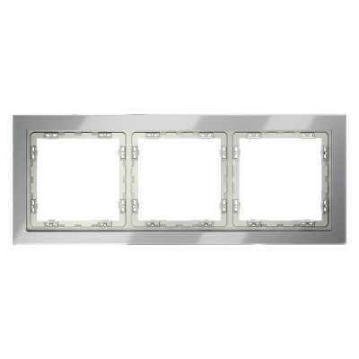 Рамка стеклянная VOLTUM S70 на 3 поста, (сталь, стекло) (VLS110305)