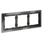 Рамка стеклянная VOLTUM S70 на 3 поста, (титан, стекло) (VLS110306)