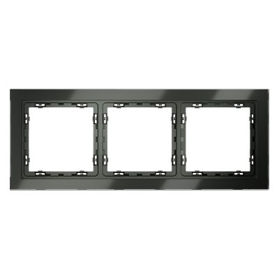 Рамка стеклянная VOLTUM S70 на 3 поста, (титан, стекло) (VLS110306)