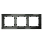 Рамка стеклянная VOLTUM S70 на 3 поста, (титан, стекло) (VLS110306)