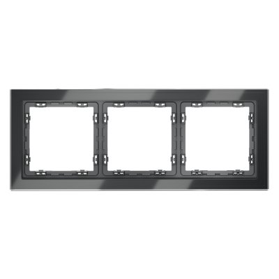 Рамка стеклянная VOLTUM S70 на 3 поста, (графит, стекло) (VLS110307)