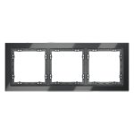 Рамка стеклянная VOLTUM S70 на 3 поста, (графит, стекло) (VLS110307)