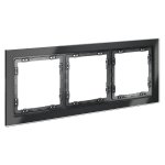 Рамка стеклянная VOLTUM S70 на 3 поста, (графит, стекло) (VLS110307)