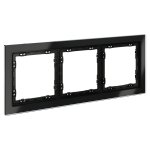 Рамка стеклянная VOLTUM S70 на 3 поста, (черный,стекло) (VLS110308)