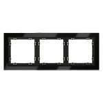 Рамка стеклянная VOLTUM S70 на 3 поста, (черный,стекло) (VLS110308)