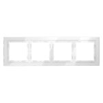 Рамка стеклянная VOLTUM S70 на 4 поста, (белый, стекло) (VLS110401)