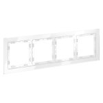 Рамка стеклянная VOLTUM S70 на 4 поста, (белый, стекло) (VLS110401)