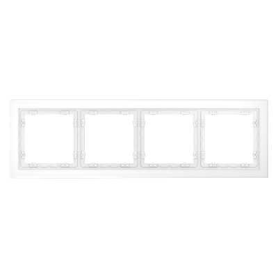 Рамка стеклянная VOLTUM S70 на 4 поста, (белый,матовый,стекло) (VLS110402)