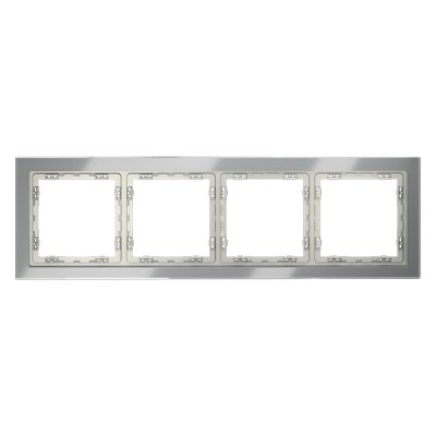 Рамка стеклянная VOLTUM S70 на 4 поста, (сталь, стекло) (VLS110405)