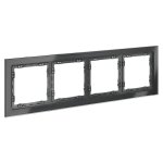 Рамка стеклянная VOLTUM S70 на 4 поста, (графит, стекло) (VLS110407)
