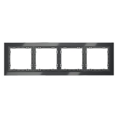 Рамка стеклянная VOLTUM S70 на 4 поста, (графит, стекло) (VLS110407)