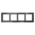Рамка стеклянная VOLTUM S70 на 4 поста, (графит, стекло) (VLS110407)