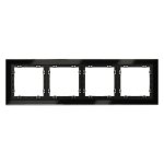 Рамка стеклянная VOLTUM S70 на 4 поста, (черный,стекло) (VLS110408)