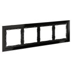 Рамка стеклянная VOLTUM S70 на 4 поста, (черный,стекло) (VLS110408)