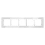 Рамка стеклянная VOLTUM S70 на 5 постов, (белый, стекло) (VLS110501)