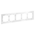 Рамка стеклянная VOLTUM S70 на 5 постов, (белый, стекло) (VLS110501)