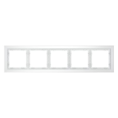 Рамка стеклянная VOLTUM S70 на 5 постов, (белый,матовый,стекло) (VLS110502)