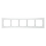 Рамка стеклянная VOLTUM S70 на 5 постов, (белый,матовый,стекло) (VLS110502)