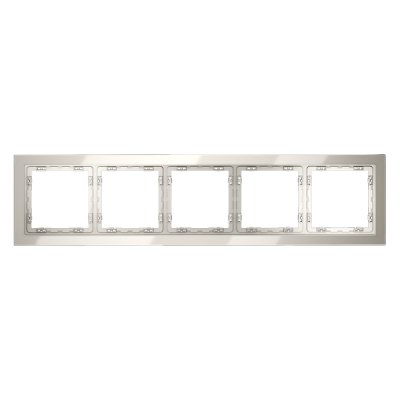 Рамка стеклянная VOLTUM S70 на 5 постов, (кашемир, стекло) (VLS110503)