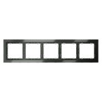 Рамка стеклянная VOLTUM S70 на 5 постов, (титан, стекло) (VLS110506)